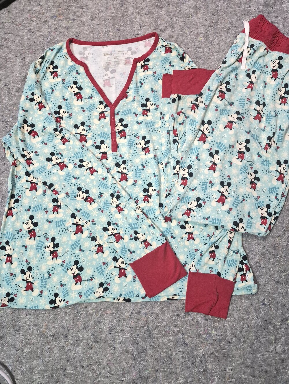 Disney x Little Sleepies Mickey Winter Wonderland Bamboo Viscose Pajama Set XXL